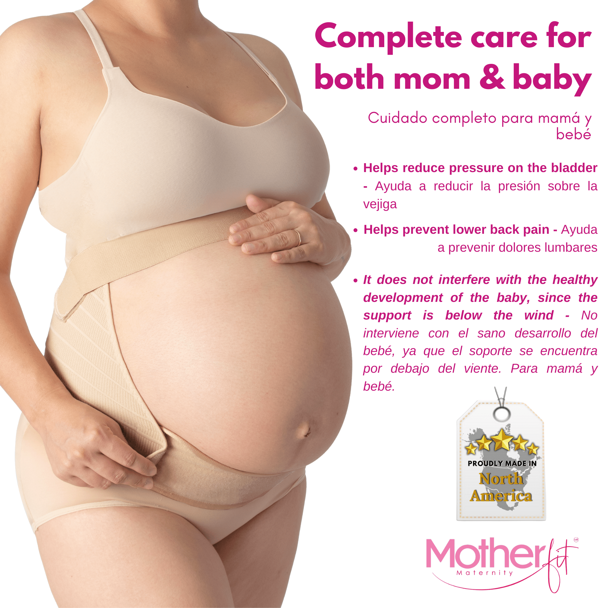 Motherfit - Maternity Belly Support Belt - Back Pain Relief - Adjustable Strap - Sashes and More