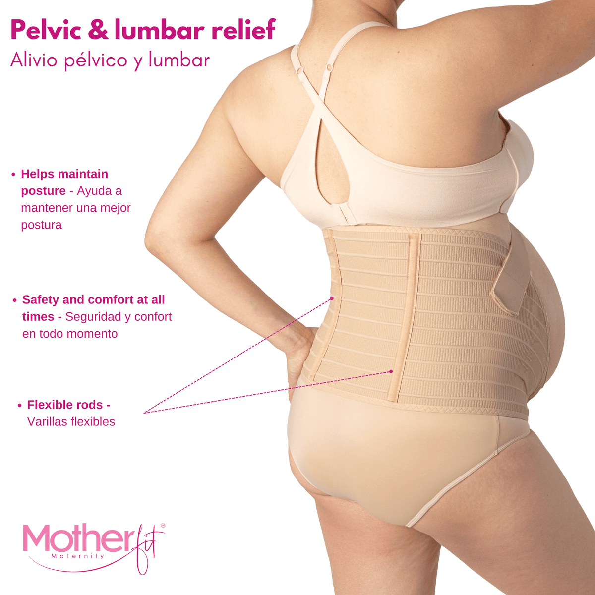 Motherfit - Maternity Belly Support Belt - Back Pain Relief - Adjustable Strap - Sashes and More