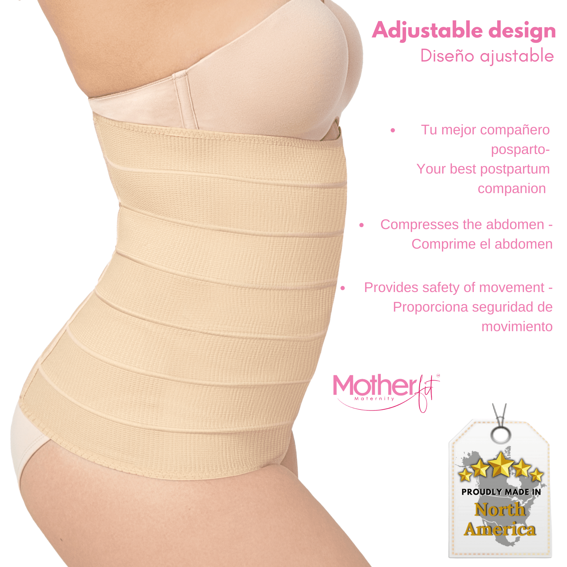 Motherfit Tummy Wrap Shapewear for Postpartum and Post Surgery Recovery - Sashes and More